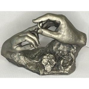 Vintage 1980 Austin Wedding Hands "The Ring" Art Sculpture by David Fisher